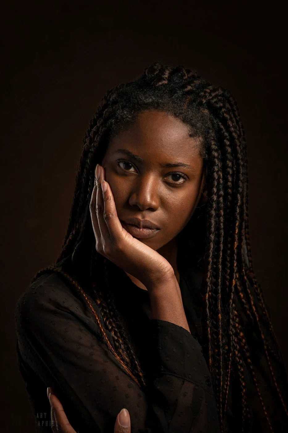 femme pensive face couleur